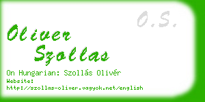 oliver szollas business card