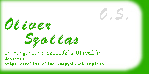 oliver szollas business card